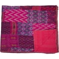 thumbnail image 4 of Patchwork Silk Kantha Quilt Bedcover Silk Patola Quilt Throw Blanket, 4 of 4
