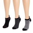 thumbnail image 4 of MUK LUKS Women's 3 Pack Cotton Compression Ankle Socks, 4 of 6