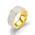 thumbnail image 4 of Anillo de diamantes de cinco filas, anillo de acero inoxidable de moda para parejas, joyería, adecuado para ocasiones, material adornado hipoalergénico, 4 of 5