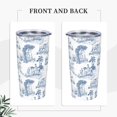 thumbnail image 2 of Blue Vintage Toile De Jouy 20oz Insulated Stainless Steel Tumbler With Lids And Straws Stainless Steel Double Wall Vacuum Insulated Travel Coffee Mug Leak-Proof Lid & Flip Lid For Hot And Cold Drinks, 2 of 7