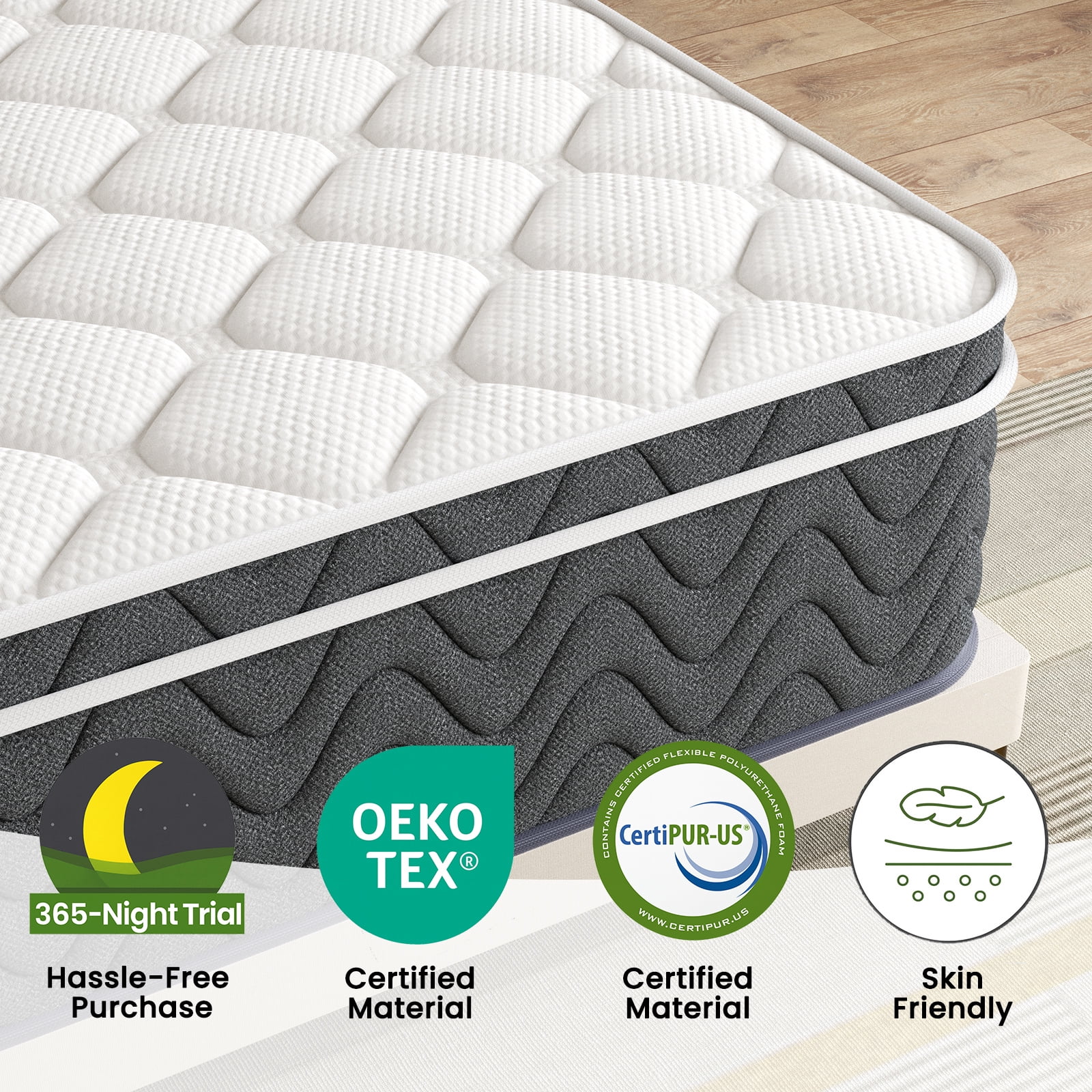 Full Size Mattress, Homasen 10 inch Tight Top Memory Foam with Pressure Relief and Motion Isolation, Medium Full Size Mattresses in a Box