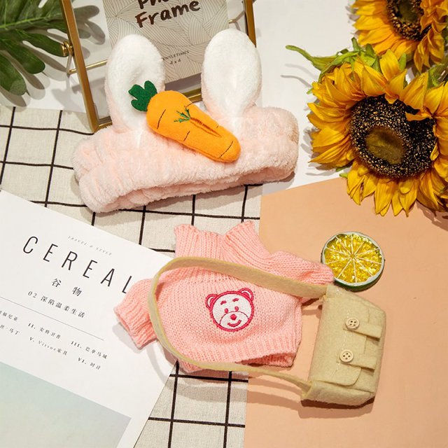 Clothing Accessories for 30cm Lalafanfan Yellow Duck Alpaca Pig Rabbit Plush Animal Doll Clothes Hair Band For Kids Girls GiftsCoffee30cm animal cloth Deng Xun unisex