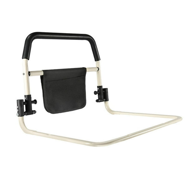 Barandilla de cama plegable, pasamanos, barra de soporte, asa, protección lateral de cama, práctica para la cabecera de la cama. Negro
