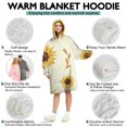 thumbnail image 5 of Yellow Small Flower Sunflower Pattern Wearable Oversized Blanket,Wearable Blanket Hoodie for Adults,Cozy Hooded Blankets with Super Pockets,Super Warm Fuzzy Pullover for Women & Men, 5 of 6