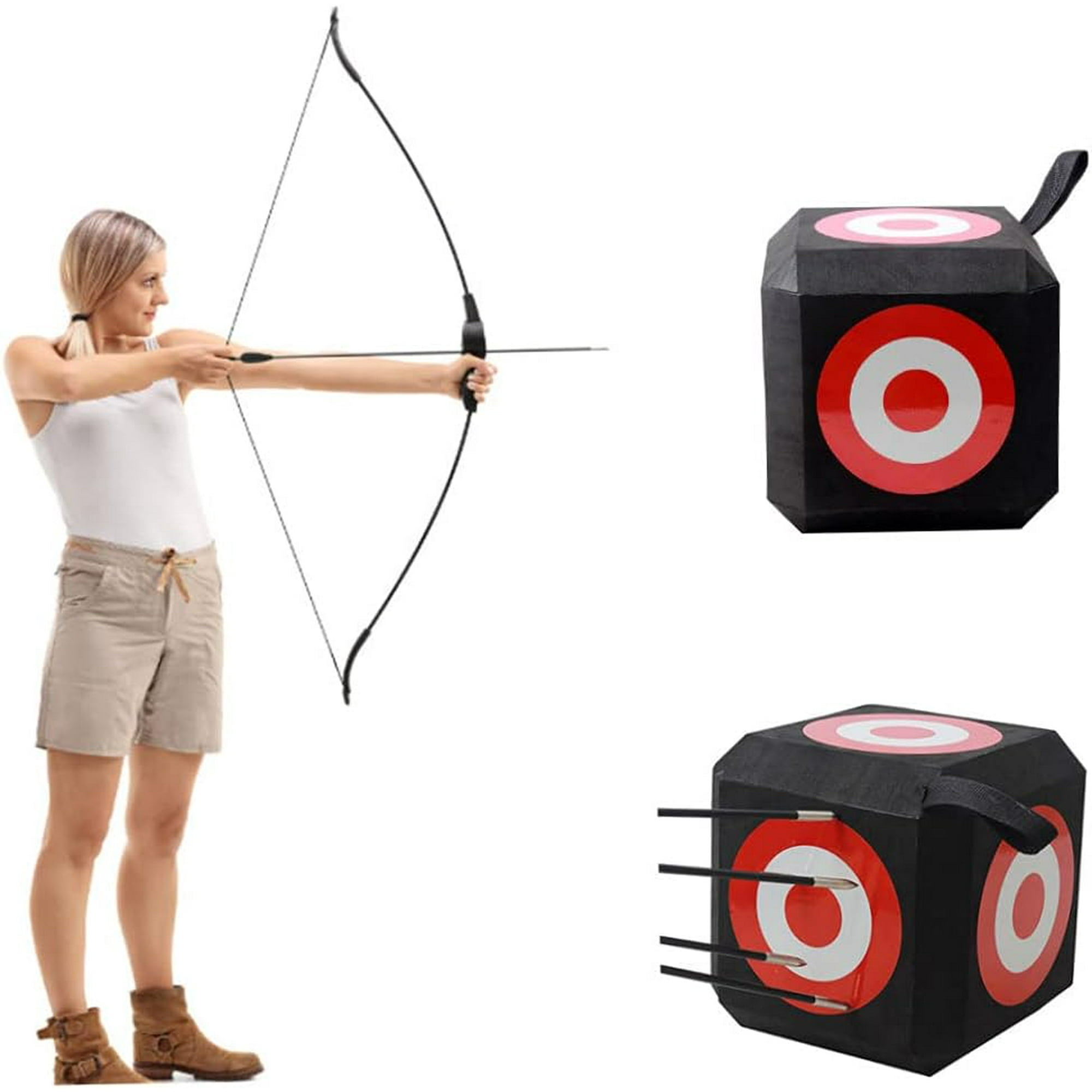 EVA Foam Archery Target Cube - 6-Side Training Target With Handle For Indoor/Outdoor Practice