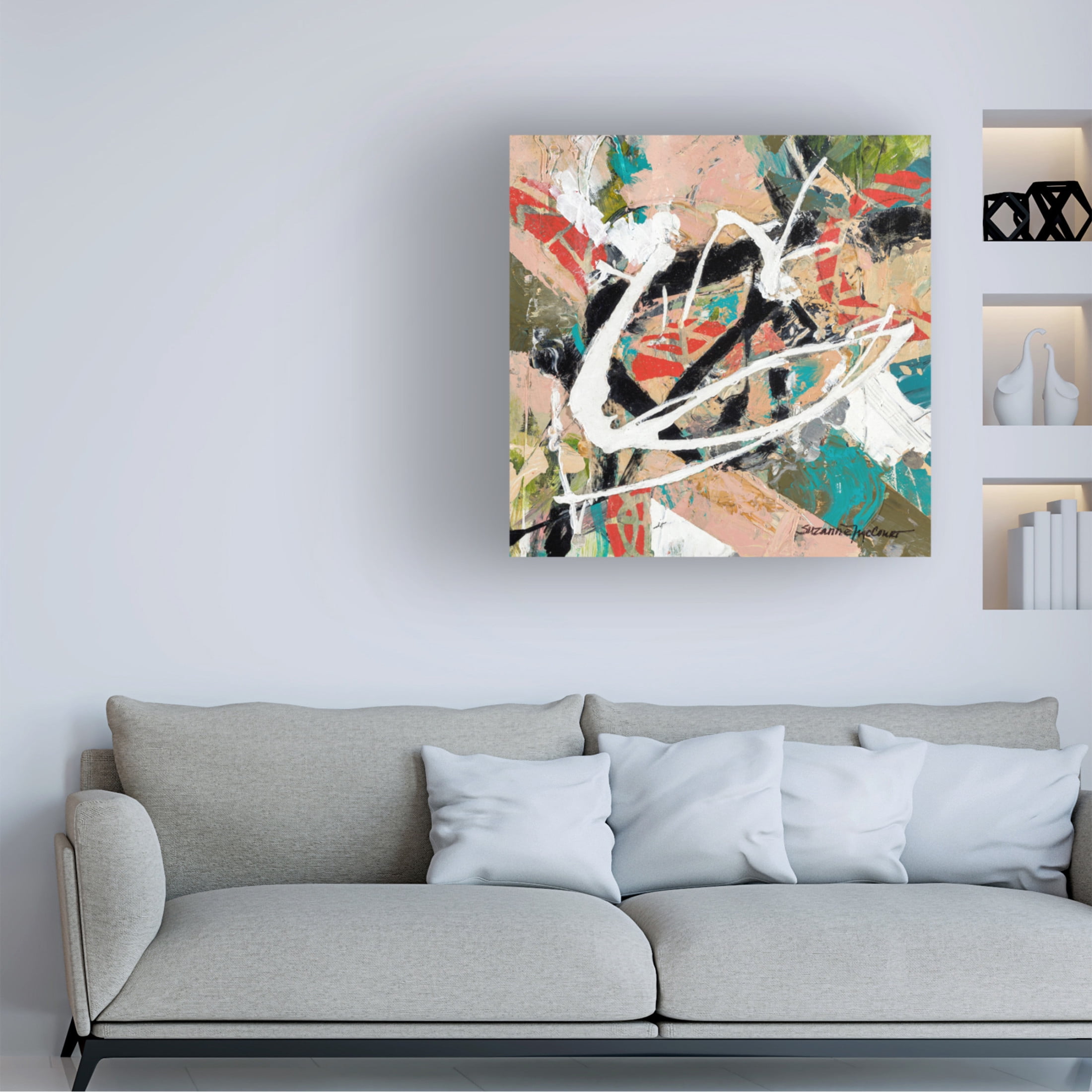 Canvas Wall Art - Suzanne McCourt 'Stacked' Wall Art for Living Room, Bedroom, or Office Décor by Trademark Fine Art - 24 x 24 Inches