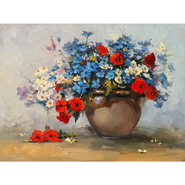 Pintura de diamante (DB5137) Kit de jarrón de flores de color DIY 5D Rhinestone Square 40x50cm FLhrweasw Nuevo