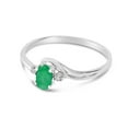 thumbnail image 3 of 14k White Gold Oval Emerald And Diamond Ring, 3 of 8