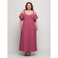 thumbnail image 6 of Plus Size Cold Shoulder Ruffle Sleeve Maxi Dress, 6 of 8