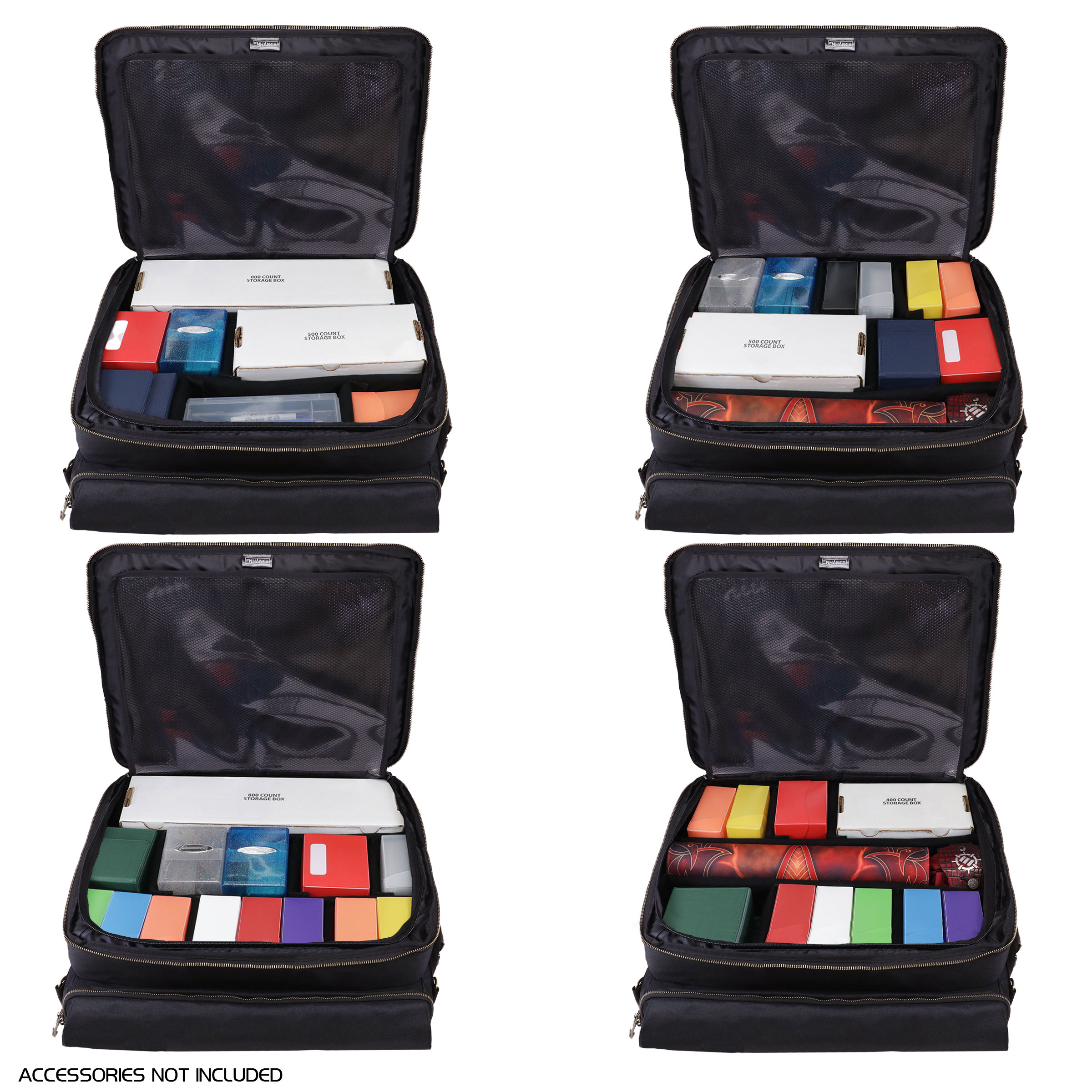 ENHANCE MTG Bag Fits Deck Boxes, Top Loader Binder with Card Defender Screen, Customizable Interior