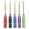 thumbnail image 1 of Juego de 5 destornilladores RC de 0,9 mm, 1,27 mm, 1,3 mm, 1,5 mm y 2,0 mm, de acero, con mango antideslizante para aficiones RC., 1 of 14
