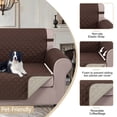 thumbnail image 3 of U-NICE HOME Reversible Sofa Cover 3-Seater, Washable, Water Repellent, Elastic Straps, Chocolate/Beige, 3 of 6
