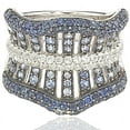 thumbnail image 4 of Sterling Silver Sapphire and 6 CTtw Diamond Gladiator Ring, 4 of 5