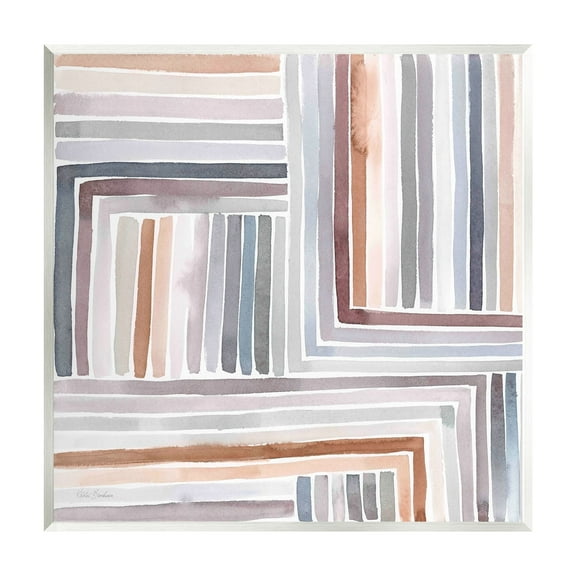 Stupell Industries Structured Geometric Lines Abstract Square Shapes Painting Unframed Art Print Wall Art, Design by Kristen Brockmon