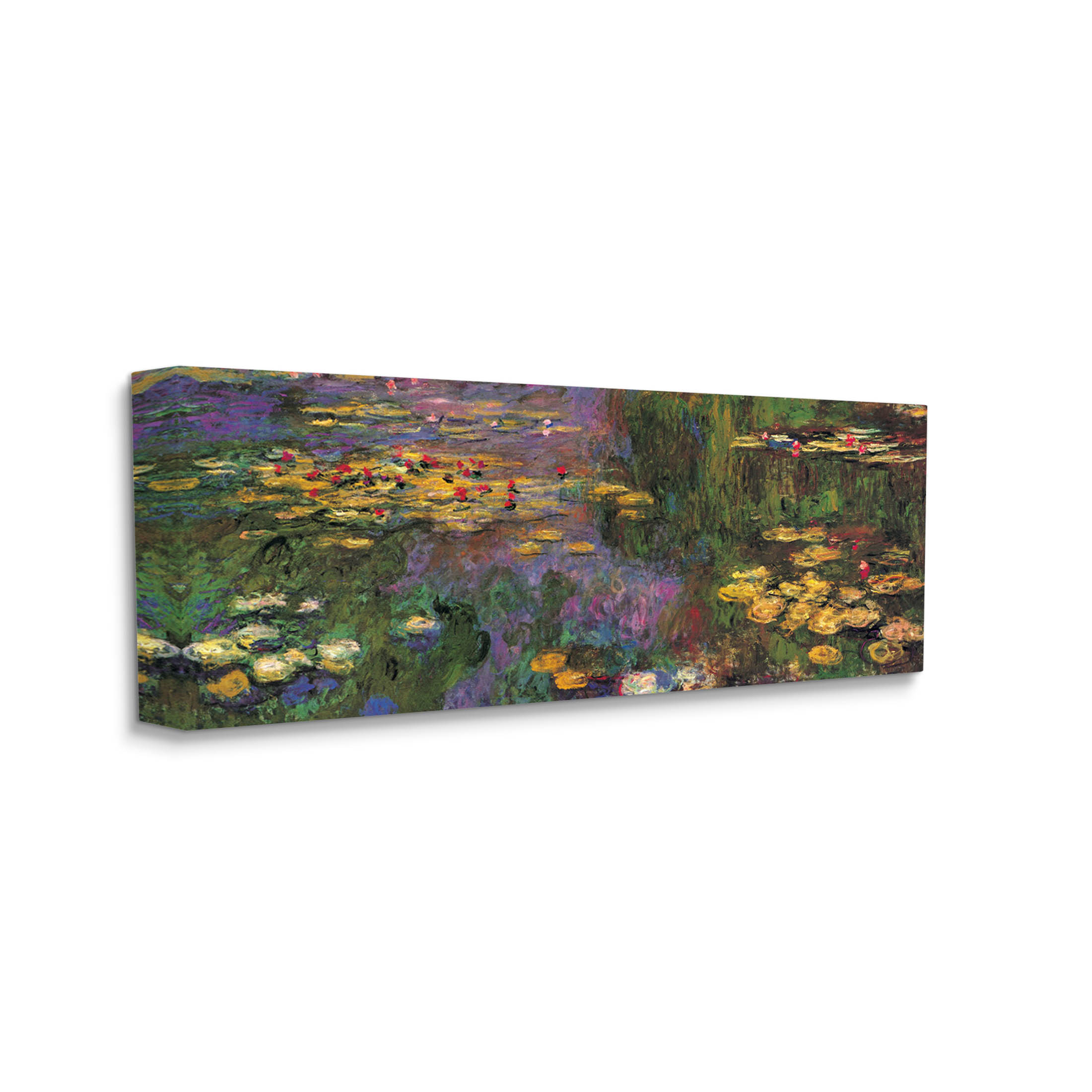 Pond Lily Nature View Landscape Painting Gallery Wrapped Canvas Print Wall Art