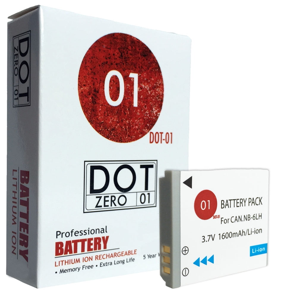 DOT01 Brand 1600 mAh Replacement Canon NB6L Battery for Canon SX530