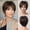 Dark Brown, variant on Short Layered Synthetic Wig for Women, Pixie Cut Wig with Side Bangs Heat Resistant Short Hair Wig for Daily Casual Wear