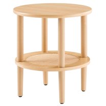 Coffee Sofa Side Table, Brown Oak, Wood, Round, Living Kitchen Cafe Bistro Hospitality Restaurant, Modern Contemporary HB34894