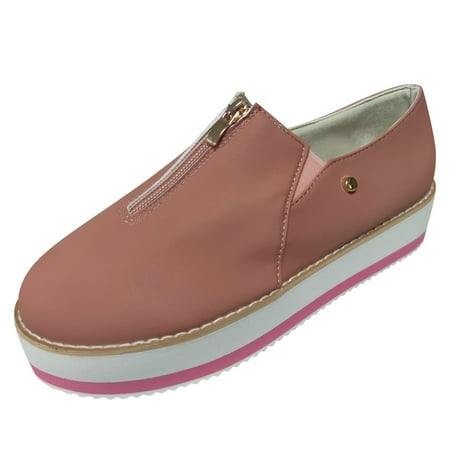 

Ladies Fashion Solid Color Low Top Platform Platform Heel Casual Shoes