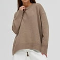 thumbnail image 4 of FAIWAD Women's Knit Ribbed Sweater Round Neck Drop Shoulder Casual Loose Pullover Sweater, 4 of 4