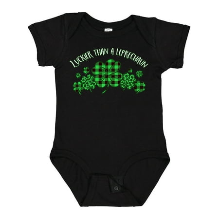

Inktastic St. Patrick s Day Luckier Than a Leprechaun Gift Baby Boy or Baby Girl Bodysuit