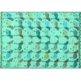 thumbnail image 1 of Ahgly Company Indoor Rectangle Abstract Turquoise Blue Modern Area Rugs, 2' x 5', 1 of 4