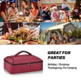 thumbnail image 7 of Iauyy Casserole Carrier for Hot Food Insulated Casserole Travel Carry Bag with Lid Food Warmer Bag for Party/Picnic,Deep Red, 7 of 7