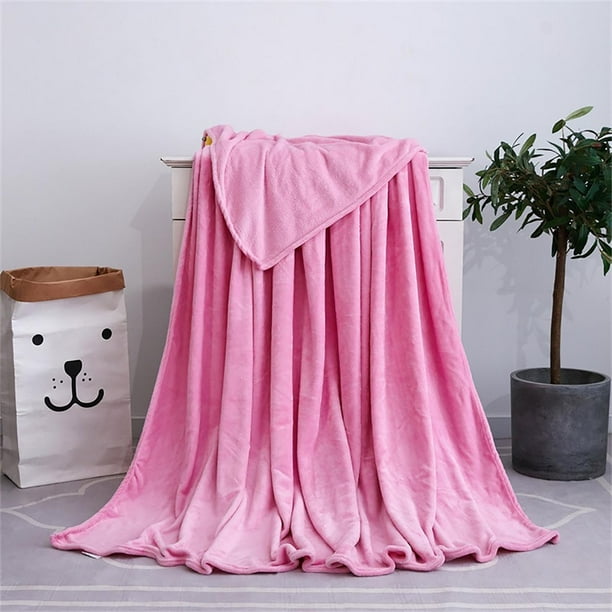 Manta De Felpa Manta de forro polar de color liso de 100x140cm, suave, de microfibra de poliéster, para cama, sofá, todas las estaciones, ligera, transpirable, regalo (rosa, 1 pieza) Rkxzt