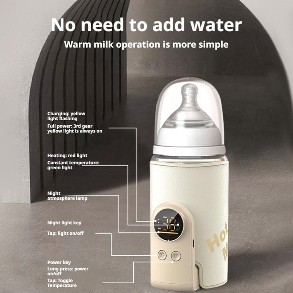 YaoHuan Upgrade Portable Bottle Warmer for Travel,6 Temp Milk Warmer with Smart Temperature Control & Night Light,Rapid Warming,Long-Lasting Warming up to 6-10H,for Breast Milk,8000mAh