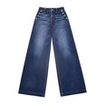 thumbnail image 4 of Women's Wide Leg Straight Leg Jeans - High Waist Trendy Fashion Denim Slim Basic Dressy Casual Business Button Pants Stretchy Trouser Jeans for Summer Office(Blue/XXL), 4 of 4