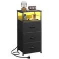thumbnail image 1 of Mesa de noche LED WLIVE con cargador, 81 cm, color negro, 1 of 7
