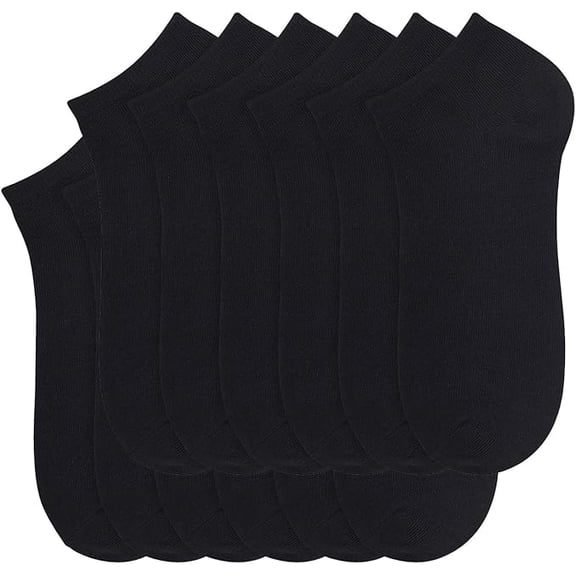 12 Pairs - Women's Socks - Ankle Cut, Low Cut, No Show, Footie, Casual Girls (Black, Size 9-11)