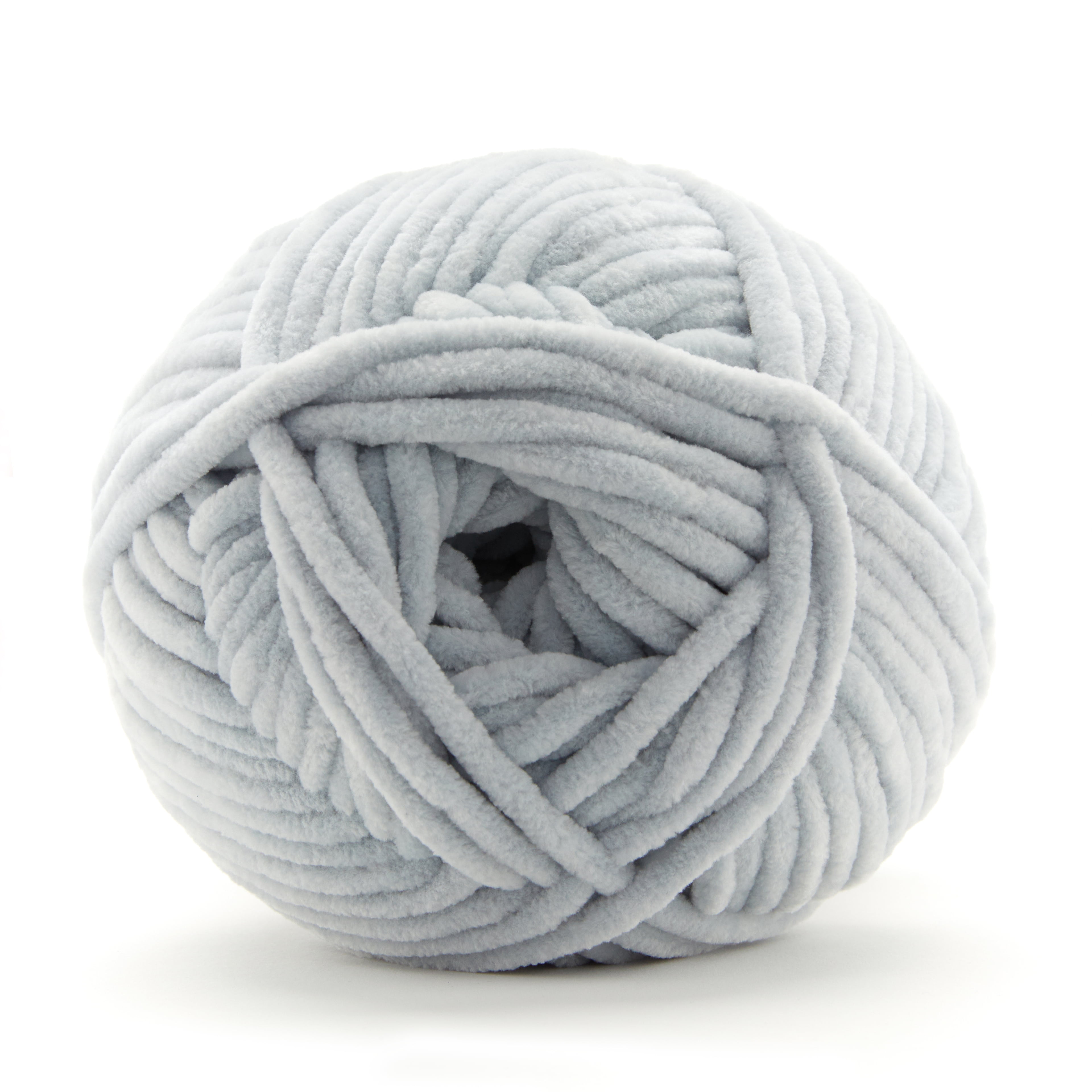Loops & Threads Silver Sweet Snuggles Lite Yarn - Super Bulky Yarn for Knitting, Crochet, Weaving, Arts & Crafts, 12 Pack