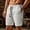 White, variant on WIZUTIZ Men's Solid Color Casual Sports Elastic Waist Drawstring Pocket Shorts Polyester Relaxed Fit Lightweight Summer Athletic Bottoms for Outdoor Daily Wear