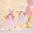 thumbnail image 3 of Dserfhy Christmas Pendant Rabbit Angel Doll Wearing Mesh Yarn Dress Decorative Ornament Christmas Celebration Decor, 3 of 8