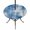 Gray Blue, variant on Round Outdoor Tablecloth with Umbrella Hole and Zipper, Abstract Blue Tablecloth with Elastic Waterproof, Modern Simple Painting Art Patio Table Covers for 31" - 35" Picnic Pool Tables
