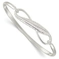 thumbnail image 3 of 925 Sterling Silver Infinity with Feather Bangle Bracelet, 3 of 6