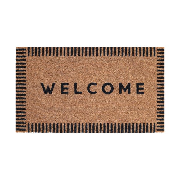 Folkulture Tapis de Bienvenue en Fibre de Coco / 28x16 Tapis de Porte Extérieur / Écologique Tapis de Porte Extérieur pour Entrée / Absorbe l'Humidité Efficacement / Décor Extérieur Tapis de Bienvenue