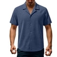 thumbnail image 6 of successthop Mens Button Down Short Sleeve Shirts Big and Tall Collar Shirts Casual Pullover Tops Solid Summer Clothes, 6 of 6