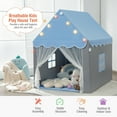thumbnail image 3 of Gymax Kids Playhouse Tent Large Castle Fairy Tent Gift w/Star Lights Mat Blue, 3 of 10