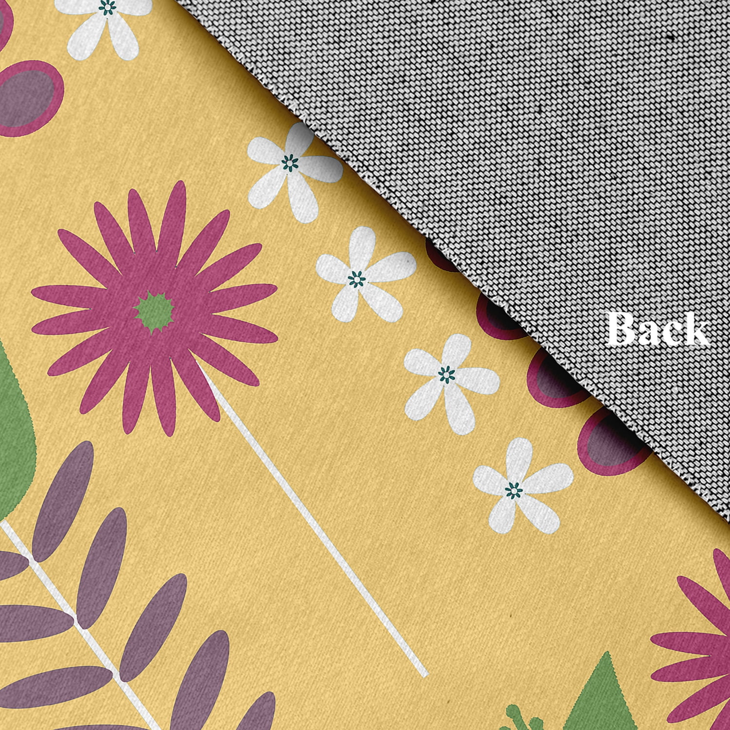 18" x 30" Simply Daisy Daisy May's Garden Scandinavian Chenille Area Rug, Daffodil Yellow