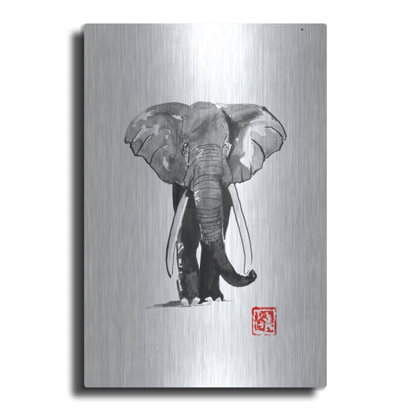 Luxe Metal Art 'Elephant 2' by Pechane, Metal Wall Art, 24"x36"