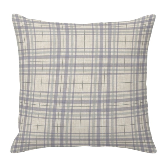 Throw Pillow Covers 20x20 Inch, Buffalo Plaid Decorative Pillow Cases for Couch Sofa Bed, Lavender Lilac Farmhouse Gingham Striped Cotton Linen Square Home Decor Pillowcases with Hidden Zipper