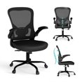 thumbnail image 1 of Silla de oficina Flysky de malla ergonómica con brazos abatibles, color negro, 1 of 9