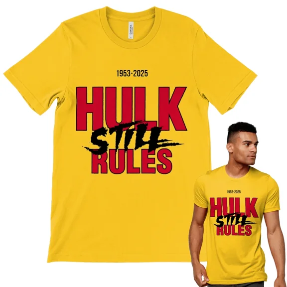 Hulk Hogan T Shirt Tribute 1953-2025 Hulk Still Rules WWE Wrestling S-2XL