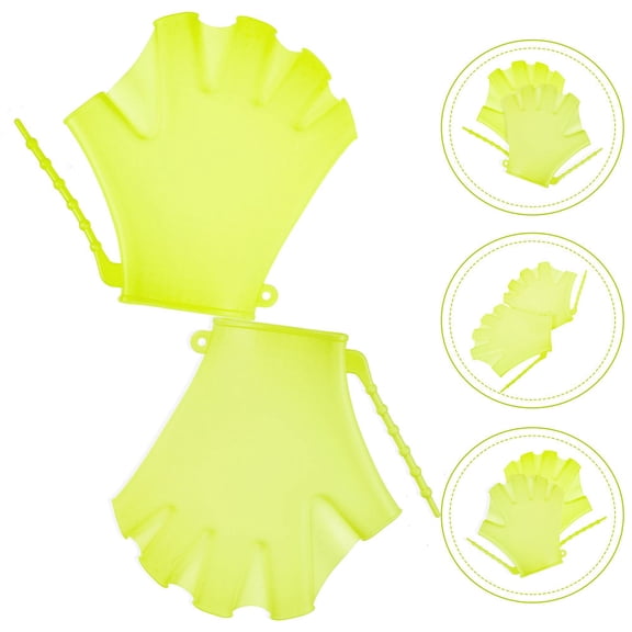 FRCOLOR Silicone Swim Training Paddles for Kids with Adjustable Straps and Durable Design 4 Pieces