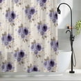 thumbnail image 2 of Purple Spring Floral Long Shower Curtain Set, Waterproof Shower Curtains for Bathroom, Farmhouse Flowers Modern Art Washable Fabric Cloth Bath Curtain for Bathtub Decoration with Hooks 72x84 Inches, 2 of 9