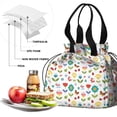 thumbnail image 4 of Pioneer Flower Floral Print Pattern Drawstring Lunch Bag Women - Drawstring Lunch Bag Insulated for Work Office - Stain-Resistant Large Lunchbags for Women with Multi-Pockets, 4 of 6