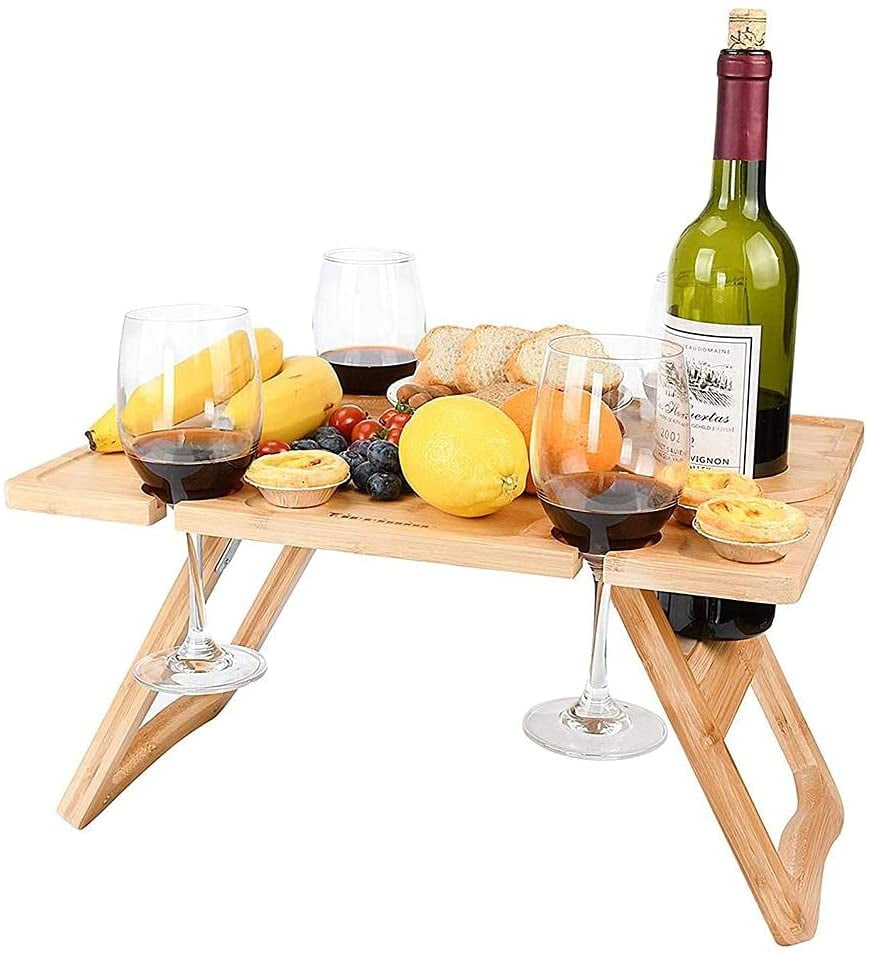 Details about   Bamboo Outdoor Wine Table Set