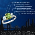 thumbnail image 2 of Gem Stone King 925 Silver and 10K Yellow Gold Green Peridot and Sky Blue Aquamarine and Lab Grown Diamond Engagement Ring for Women | 3.16 Cttw | Oval 9X7MM | August Birthstone | Size 6, 2 of 6